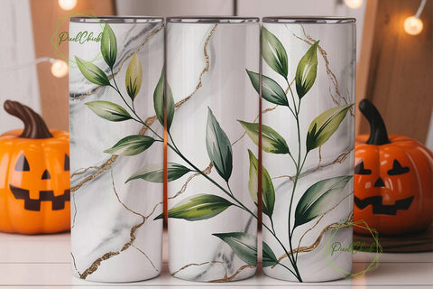Greenery Marble 20oz Tumbler Wrap Sublimation PixelChick 