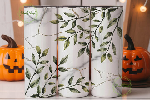 Greenery Marble 20oz Tumbler Wrap Sublimation PixelChick 