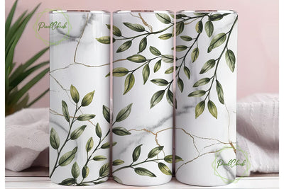 Greenery Marble 20oz Tumbler Wrap Sublimation PixelChick 