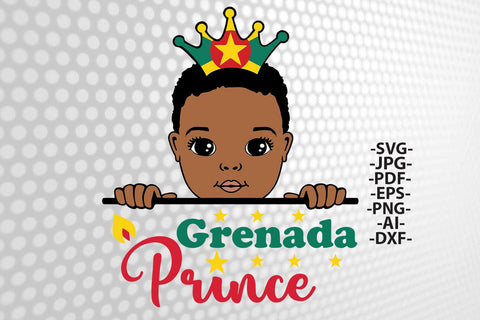 Grenada Prince Afro Boy SVG PNG JPG EPS PDF AI DXF Clipart Crown Caribbean Heritage Sublimation Design for Shirt and Crafts SVG 1uniqueminute 