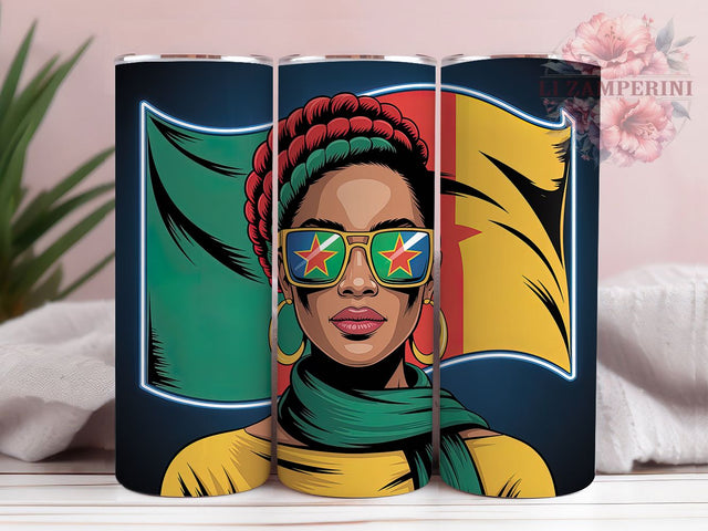 Grenadian Afro Heritage Tumbler, Afro Style, Cultural Pride, Island Heritage, Empowerment Art, Tumbler Wrap, Sublimation Design Sublimation Li Zamperini 