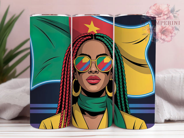 Grenadian Afro Heritage Tumbler, Afro Style, Cultural Pride, Island Heritage, Empowerment Art, Tumbler Wrap, Sublimation Design Sublimation Li Zamperini 