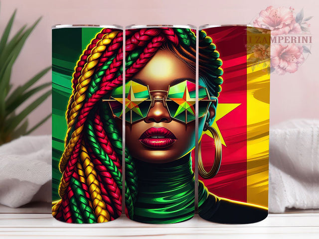 Grenadian Afro Heritage Tumbler, Afro Style, Cultural Pride, Island Heritage, Empowerment Art, Tumbler Wrap, Sublimation Design Sublimation Li Zamperini 
