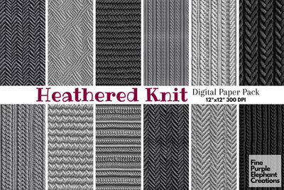 Grey Knit Fabric Texture Sublimation Digital Pattern Fine Purple Elephant Creations 