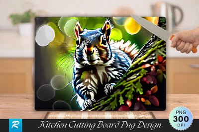 Grey Squirrel Cutting Board Sublimation Regulrcrative 