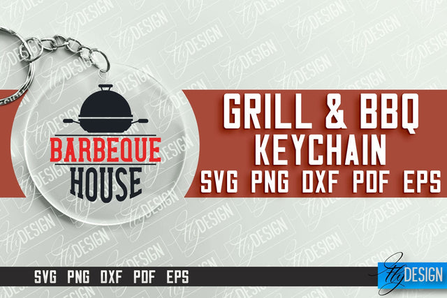 Grill & BBQ SVG Design | Round Keychain Designs | SVG File SVG Fly Design 