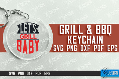 Grill & BBQ SVG Design | Round Keychain Designs | SVG File SVG Fly Design 