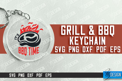 Grill & BBQ SVG Design | Round Keychain Designs | SVG File SVG Fly Design 