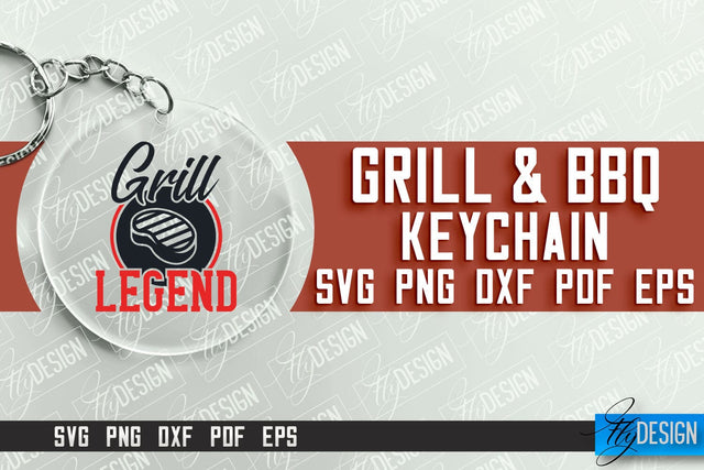 Grill & BBQ SVG Design | Round Keychain Designs | SVG File SVG Fly Design 