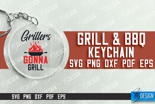 Grill & BBQ SVG Design | Round Keychain Designs | SVG File SVG Fly Design 