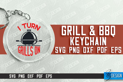 Grill & BBQ SVG Design | Round Keychain Designs | SVG File SVG Fly Design 