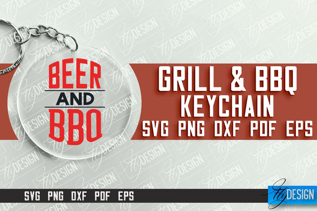 Grill & BBQ SVG Design | Round Keychain Designs | SVG File SVG Fly Design 