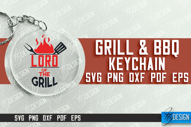 Grill & BBQ SVG Design | Round Keychain Designs | SVG File SVG Fly Design 