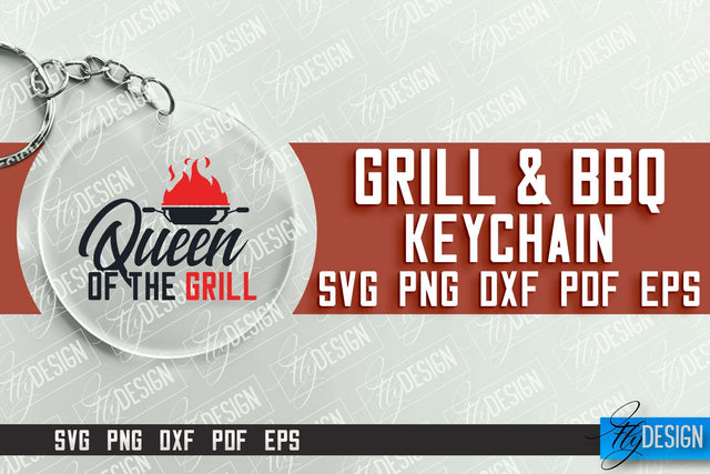 Grill & BBQ SVG Design | Round Keychain Designs | SVG File SVG Fly Design 