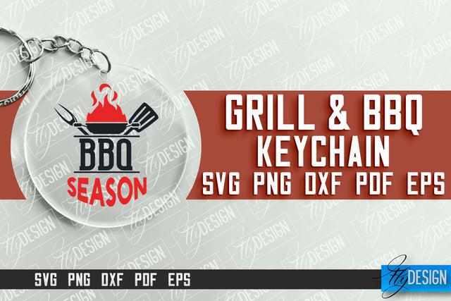 Grill & BBQ SVG Design | Round Keychain Designs | SVG File SVG Fly Design 