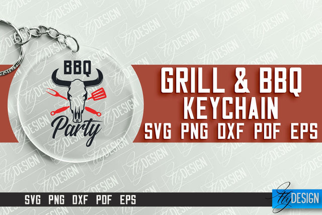 Grill & BBQ SVG Design | Round Keychain Designs | SVG File SVG Fly Design 