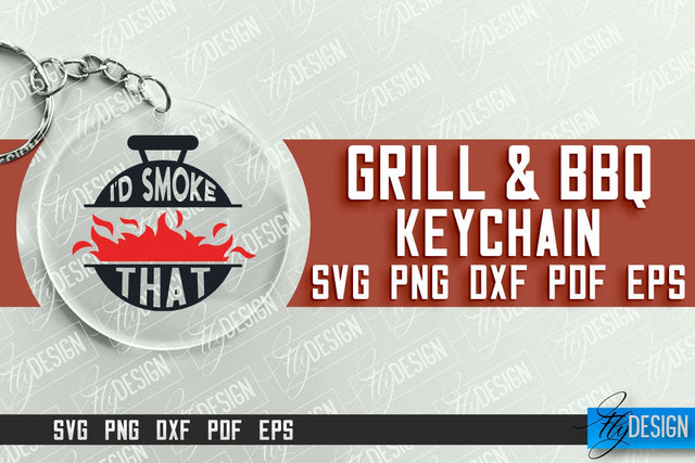Grill & BBQ SVG Design | Round Keychain Designs | SVG File SVG Fly Design 
