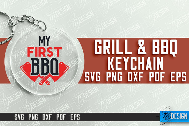 Grill & BBQ SVG Design | Round Keychain Designs | SVG File SVG Fly Design 