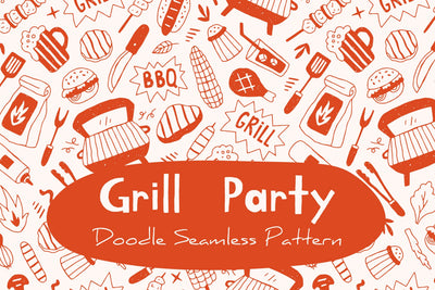 Grill Party Seamless Pattern & Digital Paper Digital Pattern Rin Green 
