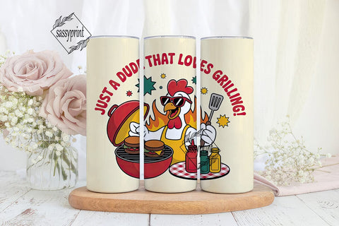 Grilling Rooster 20oz Tumbler Wrap Sublimation sassyprint 