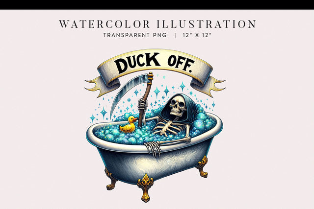 Grim Reaper Duck Off Funny Sublimation PNG Sublimation BijouBay 