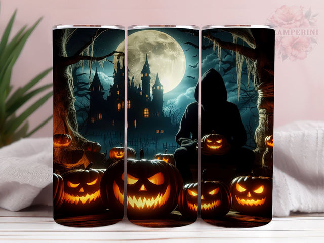 Grim Reaper Halloween 20oz Tumbler Wrap PNG, Halloween Pumpkin Tumbler Png, Straight & Tapered Tumbler Wrap, Instant Digital Download Sublimation Li Zamperini 