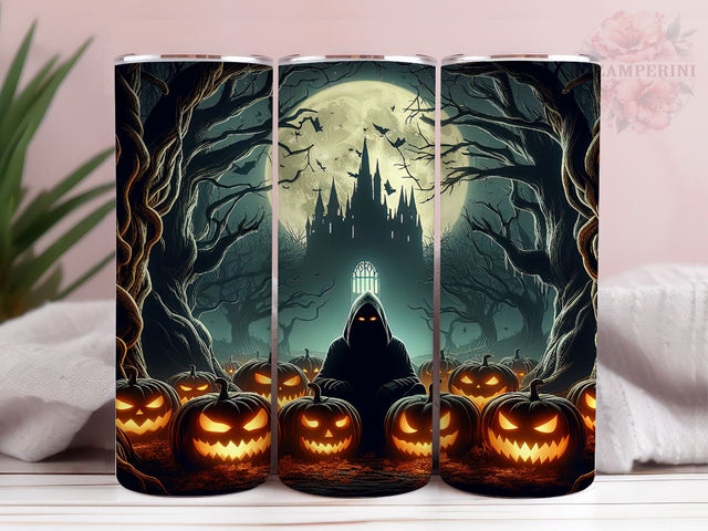 Grim Reaper Halloween 20oz Tumbler Wrap PNG, Halloween Pumpkin Tumbler Png, Straight & Tapered Tumbler Wrap, Instant Digital Download Sublimation Li Zamperini 