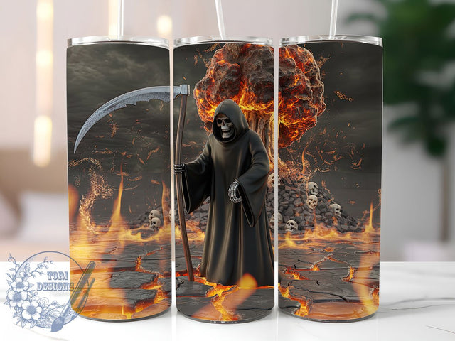 Grim Reaper Skeleton Gothic Halloween Tumbler, Scary Skeleton Wrap, Halloween Tumbler Design, Gothic Skull Sublimation, Horror Cup Wrap, Spooky Skeleton Drinkware, Dark Reaper Tumbler Sublimation ToriDesigns 