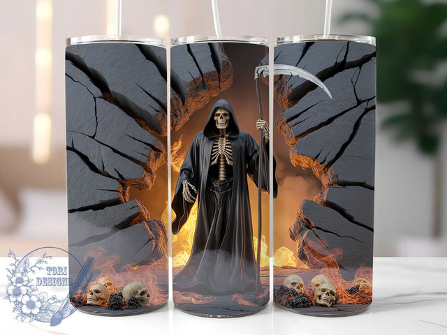 Grim Reaper Skeleton Gothic Halloween Tumbler, Scary Skeleton Wrap, Halloween Tumbler Design, Gothic Skull Sublimation, Horror Cup Wrap, Spooky Skeleton Drinkware, Dark Reaper Tumbler Sublimation ToriDesigns 