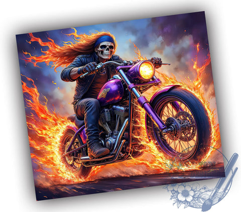 Grim Reaper Skull Bike 20oz Tumbler, Skull Bike Wrap, 20oz Sublimation, Gothic Drinkware, Halloween Tumbler, Biker Gift, Unique Tumbler Design Sublimation ToriDesigns 