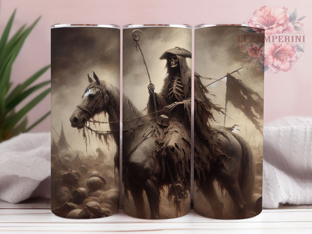 Grim Reaper Skull Rider Tumbler Wrap, Skull Rider, Dark Fantasy Tumbler, Horseman Tumbler, 20oz Tumbler Wrap, Sublimation Design, Fantasy Tumbler Sublimation Li Zamperini 