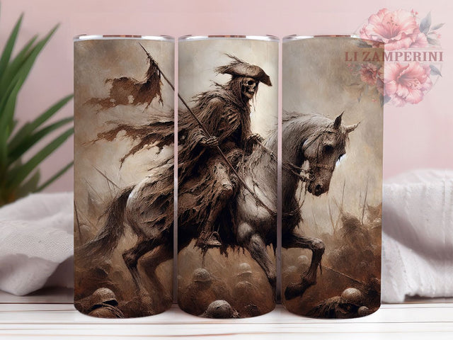 Grim Reaper Skull Rider Tumbler Wrap, Skull Rider, Dark Fantasy Tumbler, Horseman Tumbler, 20oz Tumbler Wrap, Sublimation Design, Fantasy Tumbler Sublimation Li Zamperini 