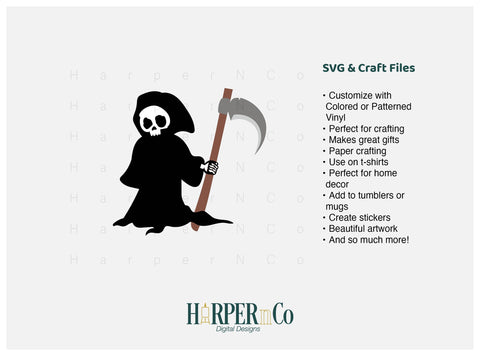 Grim Reaper SVG PNG Cut EPS File SVG HarperNCo 