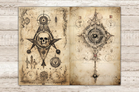 Grimoire Junk Journal Kit | Witch Scrapbook Paper SVG GlamArtZhanna 