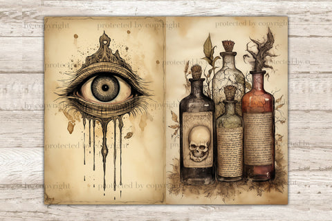 Grimoire Junk Journal Kit | Witch Scrapbook Paper SVG GlamArtZhanna 