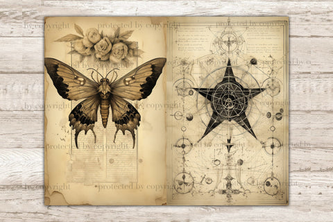 Grimoire Junk Journal Page | Gothic Printable Paper SVG GlamArtZhanna 