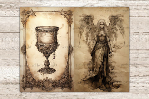 Grimoire Junk Journal Page | Gothic Printable Paper SVG GlamArtZhanna 