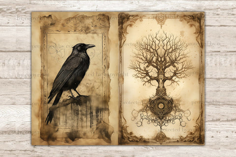 Grimoire Junk Journal Page | Gothic Printable Paper SVG GlamArtZhanna 