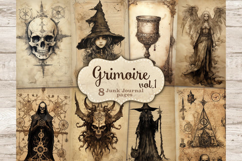 Grimoire Junk Journal Page | Gothic Printable Paper SVG GlamArtZhanna 