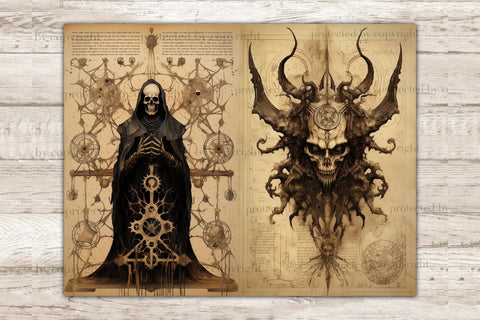 Grimoire Junk Journal Page | Gothic Printable Paper SVG GlamArtZhanna 