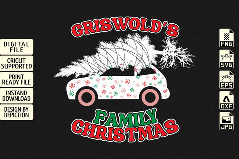 Griswold's Family Christmas Shirt, Christmas Tree Safly By Car Shirt Print Template Sketch DESIGN Depiction Studio 