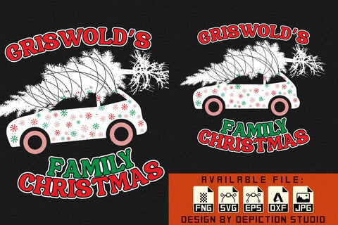 Griswold's Family Christmas Shirt, Christmas Tree Safly By Car Shirt Print Template Sketch DESIGN Depiction Studio 