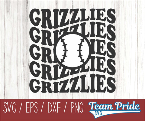 Grizzlies Baseball SVG Digital Download Printable - SVG, EPS, DXF, PNG 2 SVG Team Pride SVG 