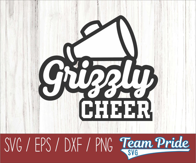 Grizzlies Cheer SVG Digital Download Printable - SVG, EPS, DXF, PNG SVG Team Pride SVG 