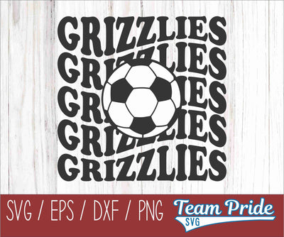 Grizzlies Soccer Retro Wave SVG Digital Download Printable - SVG, EPS, DXF, PNG SVG Team Pride SVG 