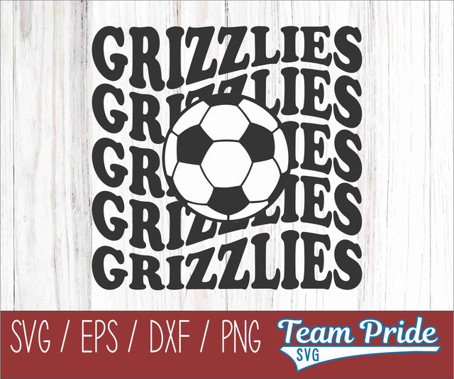 Grizzlies Soccer Retro Wave SVG Digital Download Printable - SVG, EPS, DXF, PNG SVG Team Pride SVG 