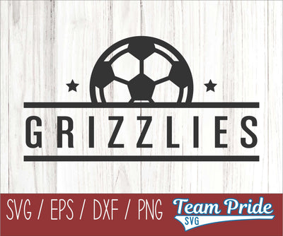 Grizzlies Soccer SVG Digital Download Printable - SVG, EPS, DXF, PNG SVG Team Pride SVG 