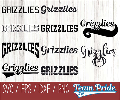 Grizzlies SVG Bundle Digital Download Printable - SVG, EPS, DXF, PNG SVG Team Pride SVG 