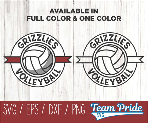 Grizzlies Volleyball SVG Digital Download Printable - SVG, EPS, DXF, PNG SVG Team Pride SVG 