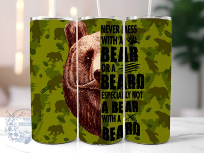 Grizzly Bear 20oz Tumbler Wrap Sublimation Design, Bear Tumbler, Instant Digital Download Sublimation ToriDesigns 